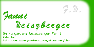 fanni weiszberger business card
